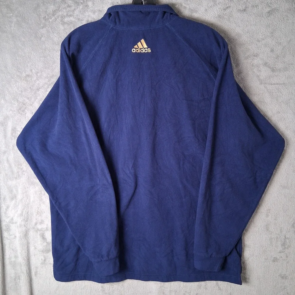 Vintage 1999 Adidas Boston Marathon 1/4 Zip Fleece Pullover Mens Large Navy Blue